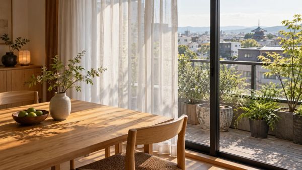 10 façons dont un panneau japonais en voile transparent sublime votre décoration intérieure